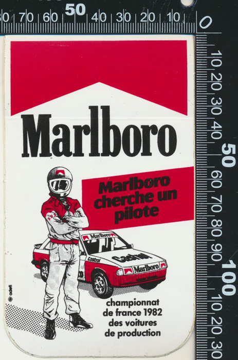 Autocollant Vintage Marlboro – Années 80 – Moto / Auto / Tuning